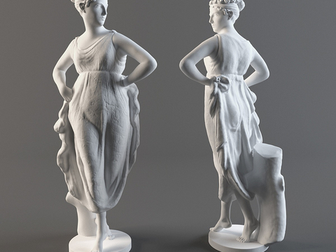 European-style plaster statue