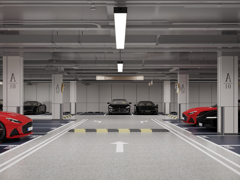 modern underground garage