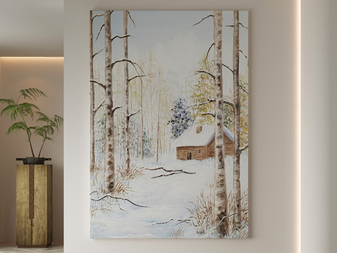 Modern Decorative Painting Snow Scene Oil Painting