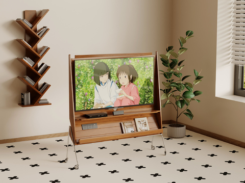 TV stand mobile TV potted plant