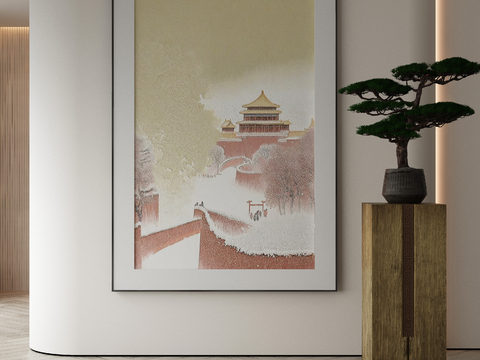 Neo-Chinese Style Decorative Painting Traditional Chinese Painting Architectural Hanging Painting