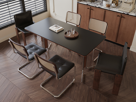 Middle style dining table and chair