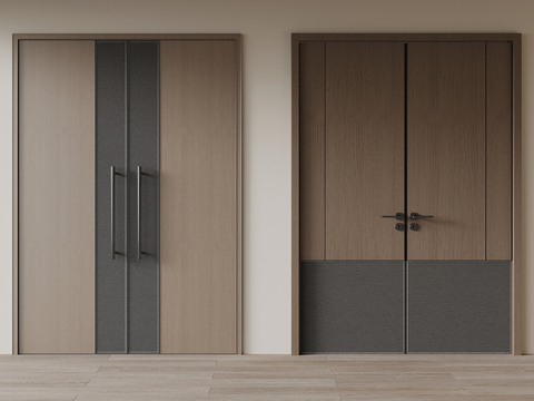 Modern double door top door wooden door