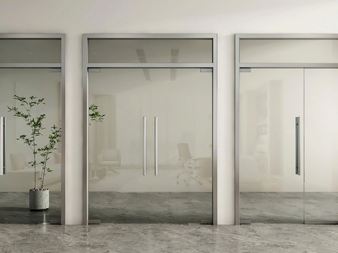 Modern glass door glass double door