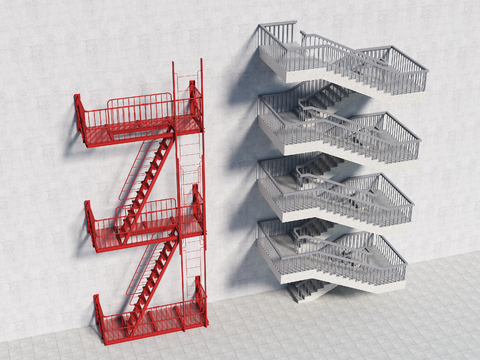 Escape Stairs Fire Stairs Steel Frame Stairs