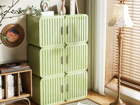 Cream Style Locker Side Cabinet Entrance Cabinet