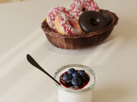 Modern gourmet donut ice cream food