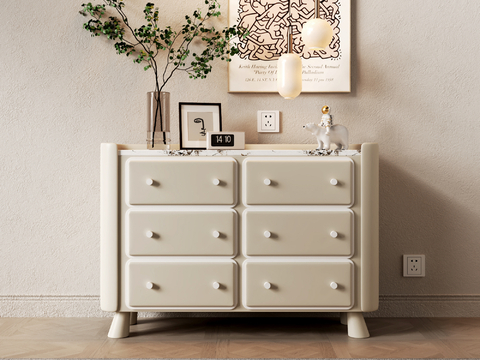 Cream Style Side Cabinet