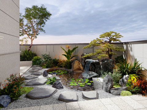 Modern Courtyard Garden Courtyard View