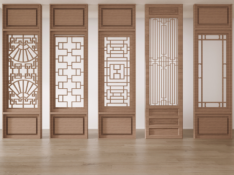 New Chinese-style partition wooden lattice hollow partition