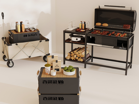 Kitchen Appliances Food and Beverage Trolley Barbecue Grill