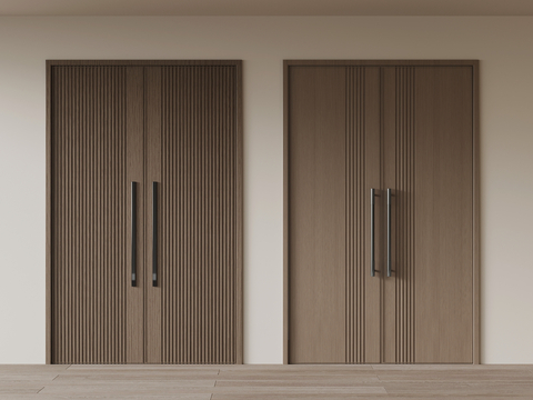 Neo-Chinese Style Double Door Top Door Wooden Door