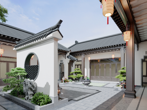 New Chinese Courtyard Garden Landscape