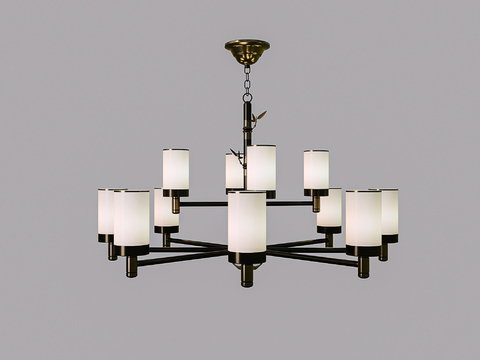 New Chinese Multi-head Chandelier Metal Copper Chandelier