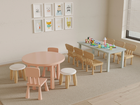 Modern children's table and chair toys