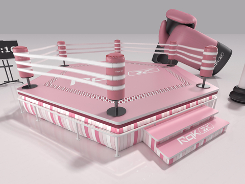 Pink boxing ring sports space ring