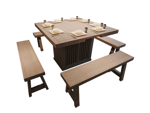 Chinese Restaurant Dining Table and Chair