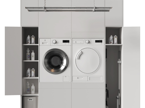 Modern Laundry Cabinet lifting drying rack