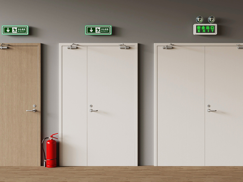 Modern fire door fire extinguisher safety exit