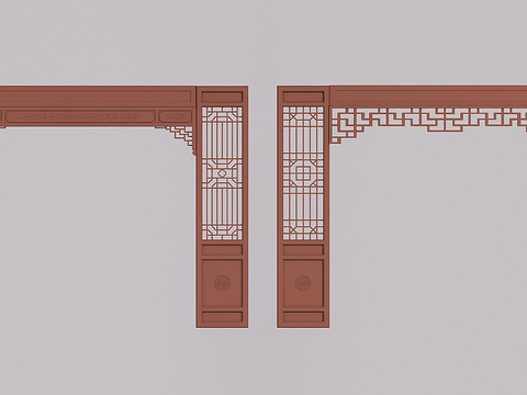 New Chinese-style lattice gate hole carved pass arch