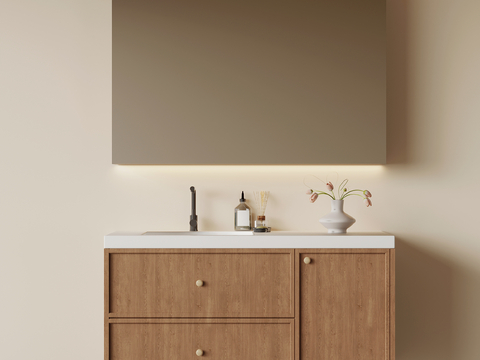 Middle Style Bathroom Cabinet Mirror Cabinet