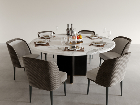 Modern Dining Table and Chair Round Dining Table