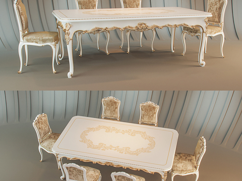 European Classical Dining Table and Chair