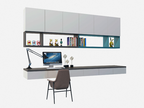 Modern desk custom integrated table