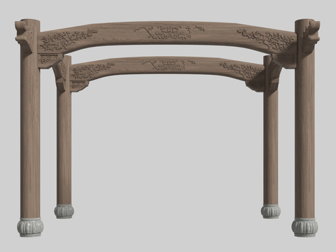 Chinese column wooden beam carved wooden beam