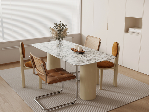 Cream Style dining table and chair