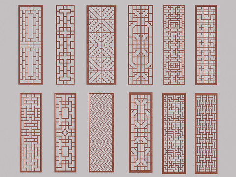 New Chinese-style hollowed-out lattice partition