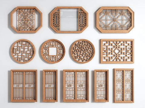 Chinese window openwork retro window pane