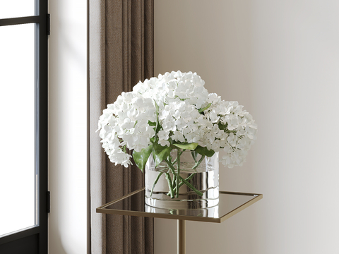 Modern glass vase flower arrangement