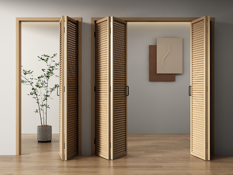 Modern shutter door folding door wooden door