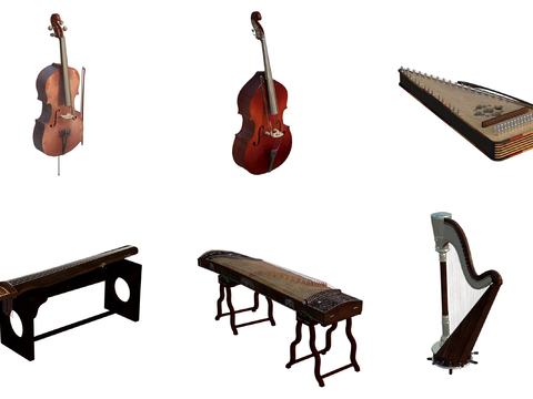 Chinese Musical Instruments Violin Guzheng Harp