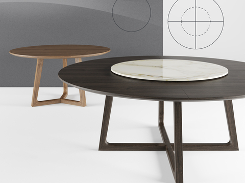 Poliform Concorde Modern Dining Table Round Table