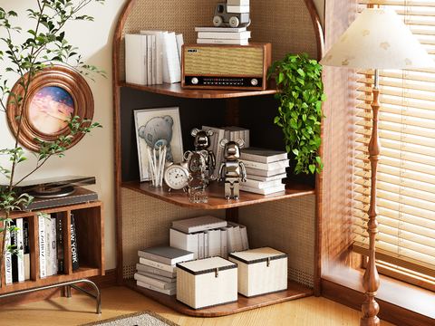 Log Style Storage Rack Screen Rack Corner Cabinet Storage Cabinet