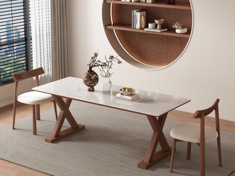 Middle style dining table and chair