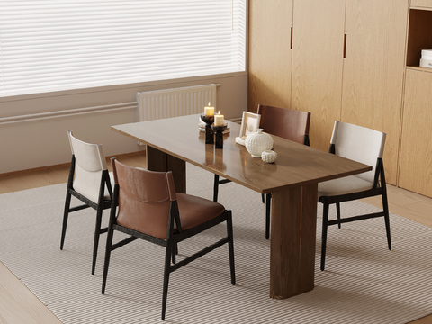 Middle style dining table and chair