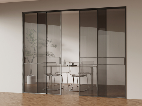 Modern glass door sliding door four sliding doors