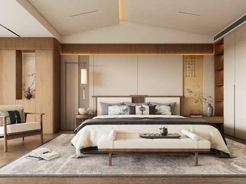 New Chinese-style master bedroom