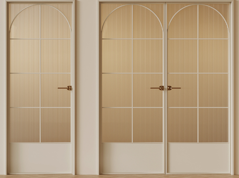 Cream style kitchen door double door glass door