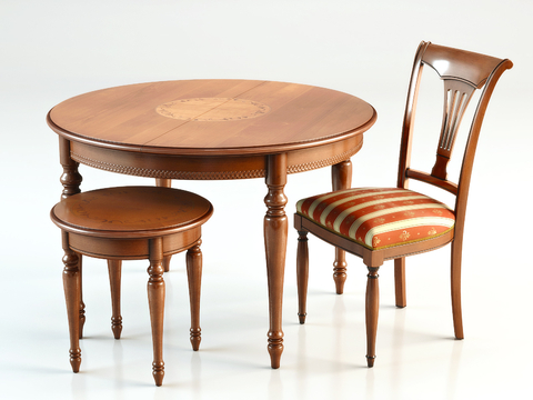 American Dining Table and Chair Round Dining Table