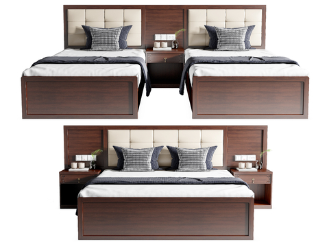 New Chinese Hotel Bed Twin Bed Double Bed