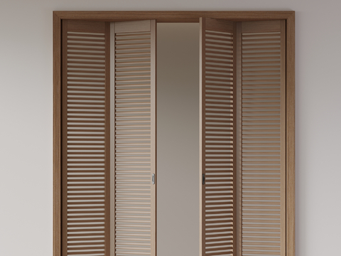 Modern Grille Door Shutter Door Folding Door Wooden Door