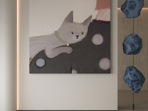 Modern Decorative Painting Cat Hanging Painting