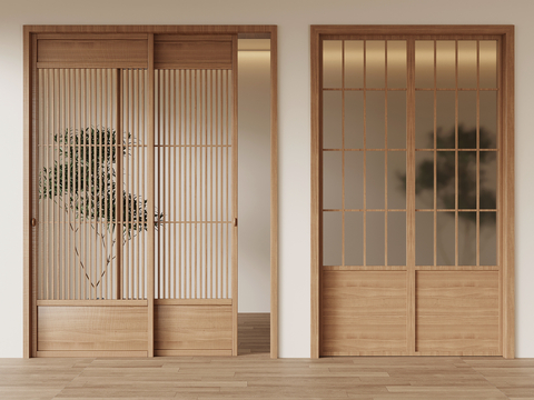 Japanese-style sliding door sliding door grid door