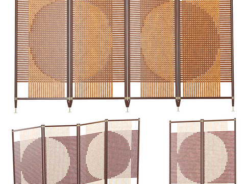 Silent Rattan Screen Folding Screen