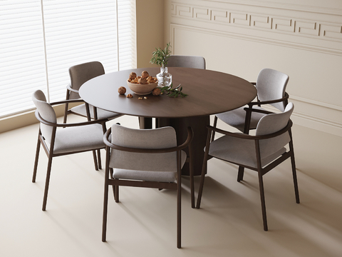 New Chinese Dining Table and Chair Round Dining Table