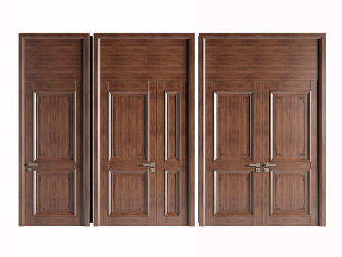 Neo-Chinese Style solid wood door set door opposite door entrance door